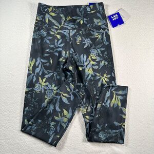 Joy Lab 7/8 Leggings Women Small Blue Green Floral Print Drawstring High Rise